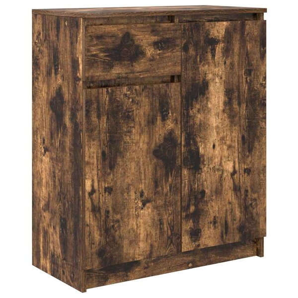 vidaXL Buffet avec tiroir chêne fumé 71x35x84 cm bois d'ingénierie