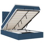 vidaXL Cadre de lit ottoman avec matelas bleu 120x190 cm tissu