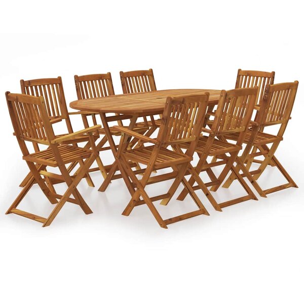 vidaXL Ensemble à manger de jardin pliable 9 Pièces bois d'acacia solide