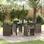 vidaXL Ensemble de salle à manger pour jardin 5 Pièces Gris Poly rotin