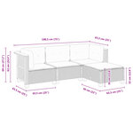 vidaXL Salon de jardin 4 Pièces avec coussins gris résine tressée