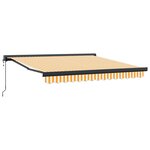 vidaXL Auvent Rétractable Jaune et blanc 300 x 250 cm Tissu  Métal