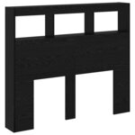 vidaXL Cabinet de Tête de Lit avec LED Chêne noir 122 x 17 x 102 cm