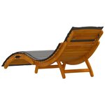 vidaXL Chaise longue 2 Pièces Gris 184 x 55 x 64cm Bois d'acacia massif