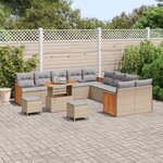 vidaXL Ensemble de canapé de jardin 13 Pièces beige et gris clair