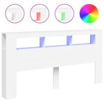vidaXL Tête de lit à LED blanc 200x18 5x103 5 cm bois d'ingénierie
