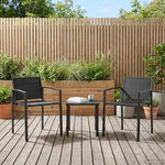 vidaXL Chaises de jardin 2 Pièces Noir et anthracite 53 5 x 59 x 77 cm