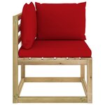 vidaXL Canapés d'angle de jardin 2Pièces et coussins Pin imprégné de vert