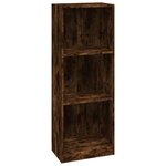 vidaXL Bibliothèque 3 niveaux Chêne fumé 40x24x109cm Bois d'ingénierie