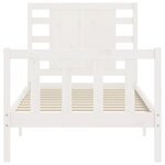 vidaXL Cadre de lit sans matelas blanc bois de pin massif