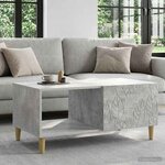 vidaXL Table basse Gris béton 90 x 50 x 40 cm Bois d'ingénierie