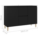 vidaXL Buffet noir 101x35x70 cm bois d'ingénierie