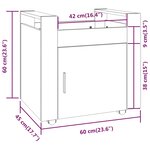 vidaXL Chariot de bureau Sonoma gris 60x45x60 cm Bois d'ingénierie