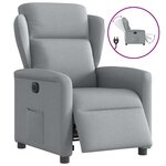vidaXL Fauteuil inclinable électrique Gris clair Tissu