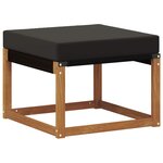 vidaXL Pouf d'Extérieur Bois d'acacia massif et tissu Textilène