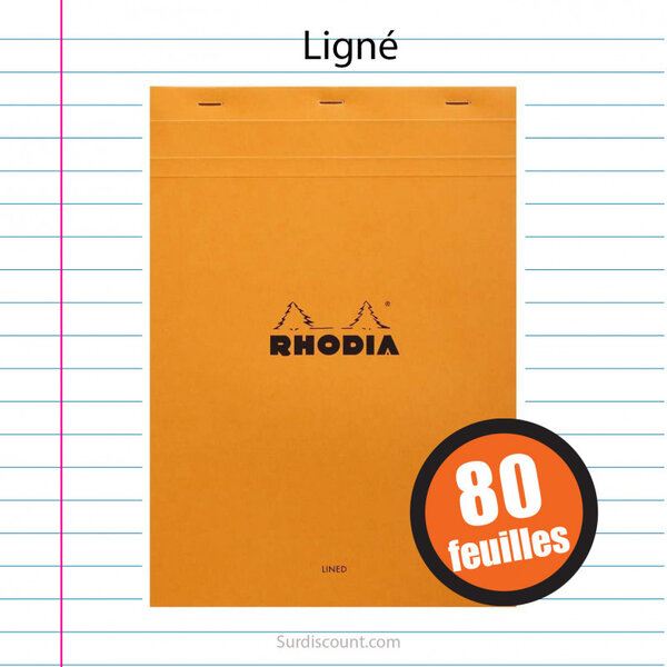 Bloc notes 21x29 7 ligne 80f rhodia