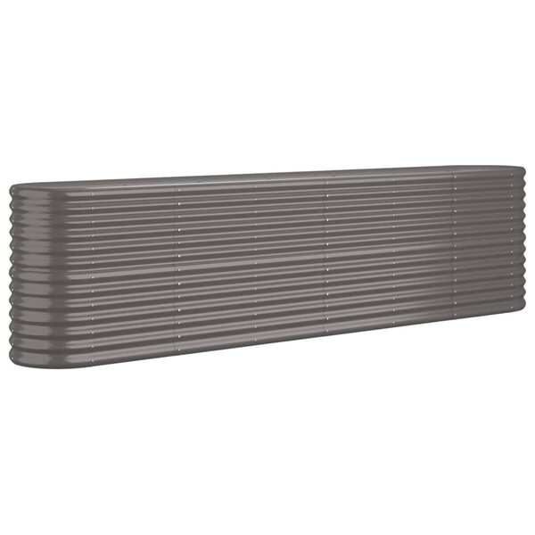 vidaXL Lit surélevé de jardin Acier enduit de poudre 260x40x68 cm gris