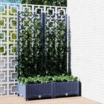 vidaXL Jardinière avec treillis bleu gris 80x40x121 5 cm PP