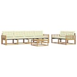 vidaXL Ensemble de canapés d'extérieur 7 Pièces Blanc et crème