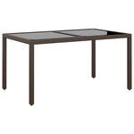 Vidaxl mobilier à dîner jardin 5pièces résine tressée verre trempé marron
