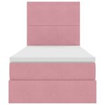 vidaXL Lit avec rangement et LED avec matelas Rose 90 x 200 cm Velours