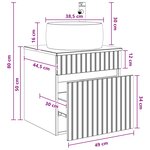 vidaXL Meuble de lavabo mural Chêne fumé 49 x 44 5 x 66 cm