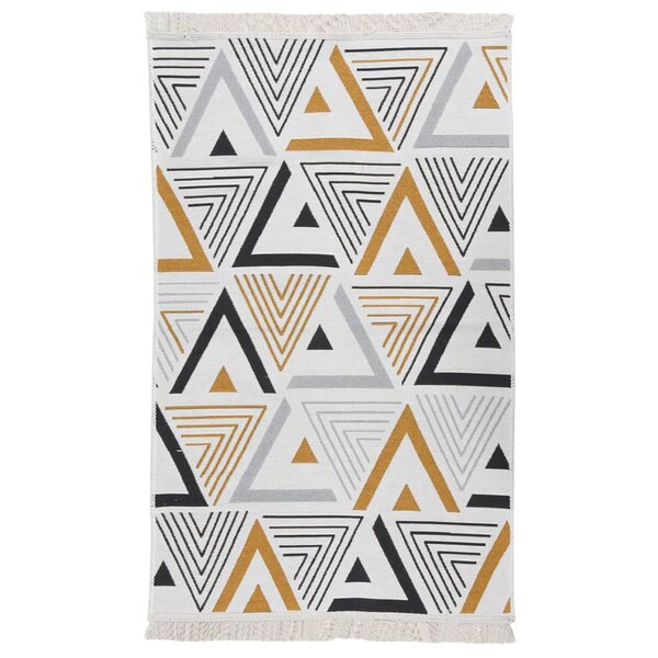 vidaXL Tapis Jaune et gris 120x180 cm Coton