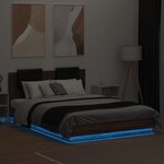 vidaXL Cadre de lit avec LED sans matelas chêne marron 150x200 cm