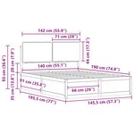 vidaXL Cadre de lit avec tête de lit rembourrée Taupe 140 x 190 cm