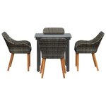 vidaXL Ensemble de salle à manger pour jardin 5 Pièces Gris polyrotin