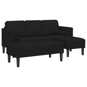 vidaXL Ensemble de Canapés avec coussin 2 Pièces Noir Polyester