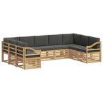 vidaXL Ensemble de canapés d'extérieur 9 pc Blanc et anthracite