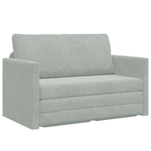 vidaXL Canapé-lit pliant Gris clair 124 x 71 x 78 cm Velours
