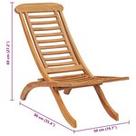 vidaXL Chaise de jardin pliable 50x90x69 cm Bois de teck massif