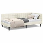 vidaXL Cadre de lit d'angle Crème 100 x 200 cm Velours