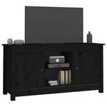 vidaXL Meuble TV Noir 103x36 5x52 cm Bois de pin massif