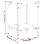 vidaXL Table basse chêne fumé 40x40x55 cm bois d'ingénierie