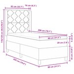 Lit à ressorts vidaXL avec matelas gris foncé 80x200 cm en tissu