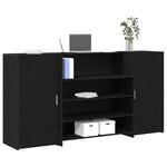 vidaXL Bureau de réception chêne noir 200x50x103 5cm bois d'ingénierie