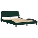 vidaXL Cadre de lit avec LED sans matelas Hanko vert foncé 120x200cm velours
