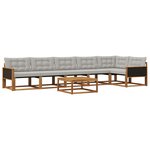vidaXL Ensemble de canapés d'extérieur 7 Pièces Naturel et gris clair