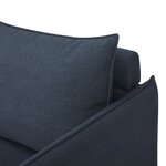 Canapé 3 places - Tissu Bleu jeans - Pieds bois naturel - L 188 x P 82 x H 84 cm - MARLON