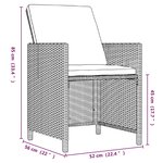 vidaXL Ensemble à manger de jardin et coussins 9 Pièces Poly rotin Marron