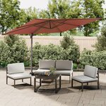 vidaXL Parasol déporté avec mât en aluminium Terre cuite 400x300 cm