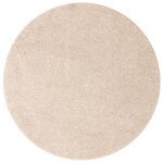 Tapis Shaggy avec dos en latex Crème Ø90 cm