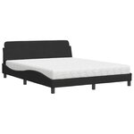 vidaXL Lit avec matelas Dover noir 160x200 cm velours
