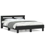 vidaXL Cadre de lit sans matelas noir 140x190 cm