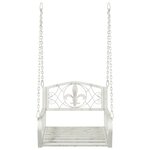 vidaXL Banc Balançoire Acier 71 5 x 59 x 55 cm Blanc antique