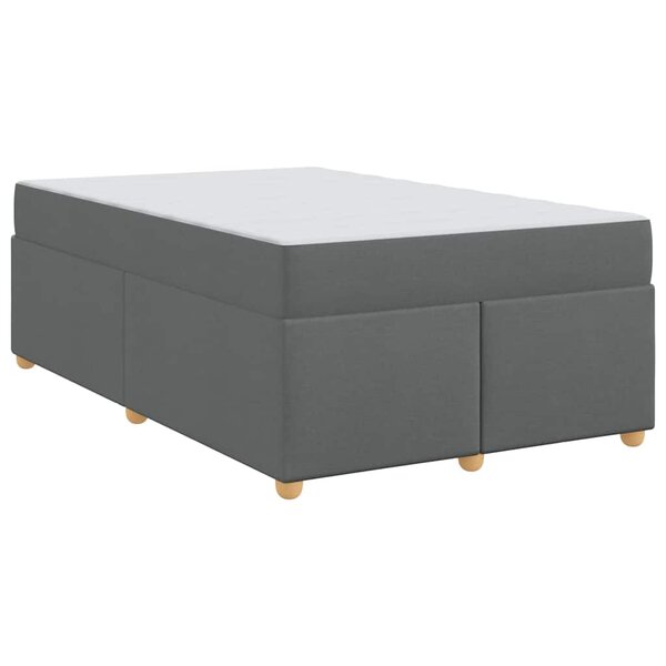 vidaXL Cadre de lit avec matelas Gris foncé 120 x 200 cm tissu