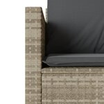 vidaXL Ensemble de bistro 3 Pièces et coussins gris clair résine tressée